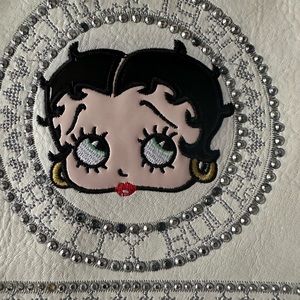 betty boop cream leather cross body bag